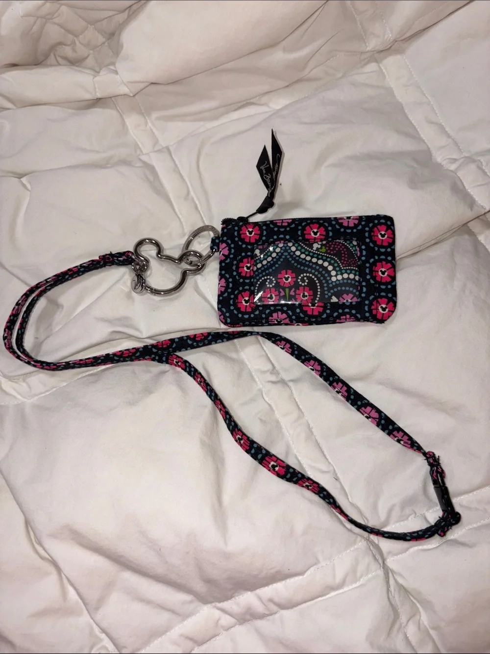Nwot Vera Bradley Disney Mickey Floral ID Case & lanyard